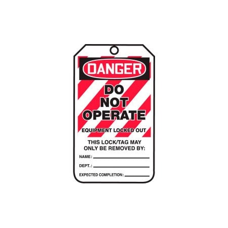 Accuform Accuform Lockout Tag, Danger Do Not Operate, PF-Cardstock, 25/Pack MLT405CTP